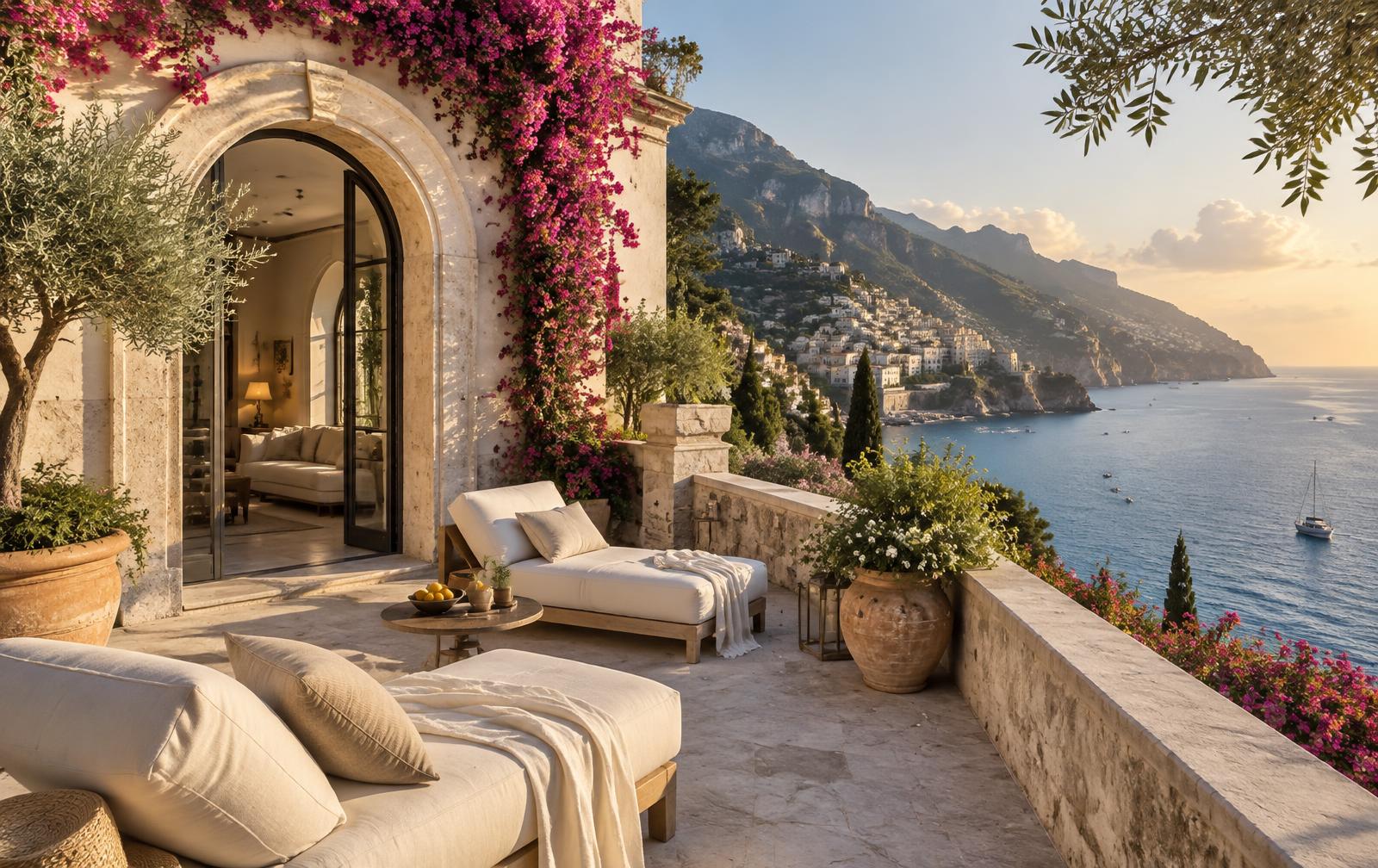 Terrazza di Dimora Bellavista affacciata sulla Costiera Amalfitana